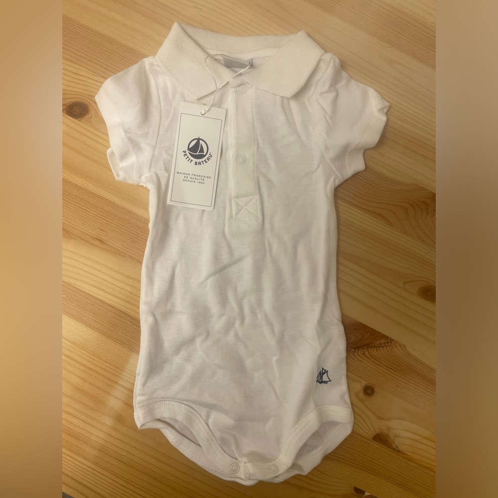 petit bateau onesie with collar 12 months new with tags